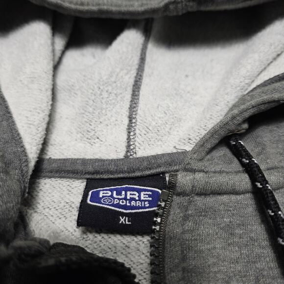 Vintage Polaris Full Zip Hoodie Men's XL Pure Polaris Loose Fit Distressed - Picture 3 of 8